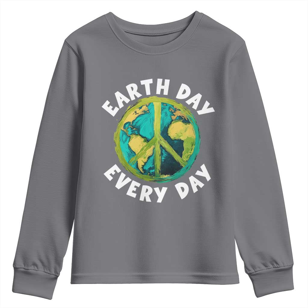 Earth Day Everyday Youth Sweatshirt Peace Sign Nature Lover