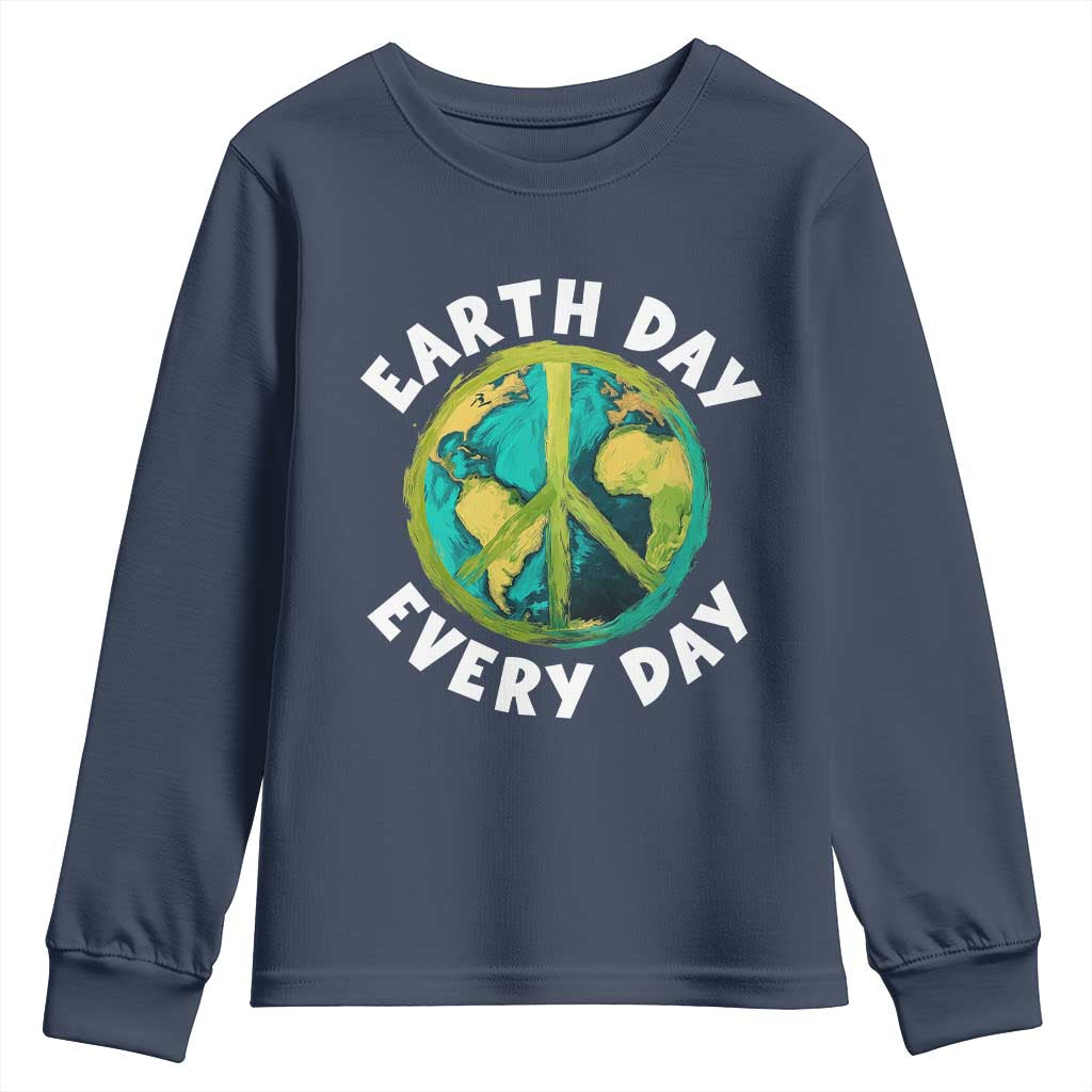 Earth Day Everyday Youth Sweatshirt Peace Sign Nature Lover