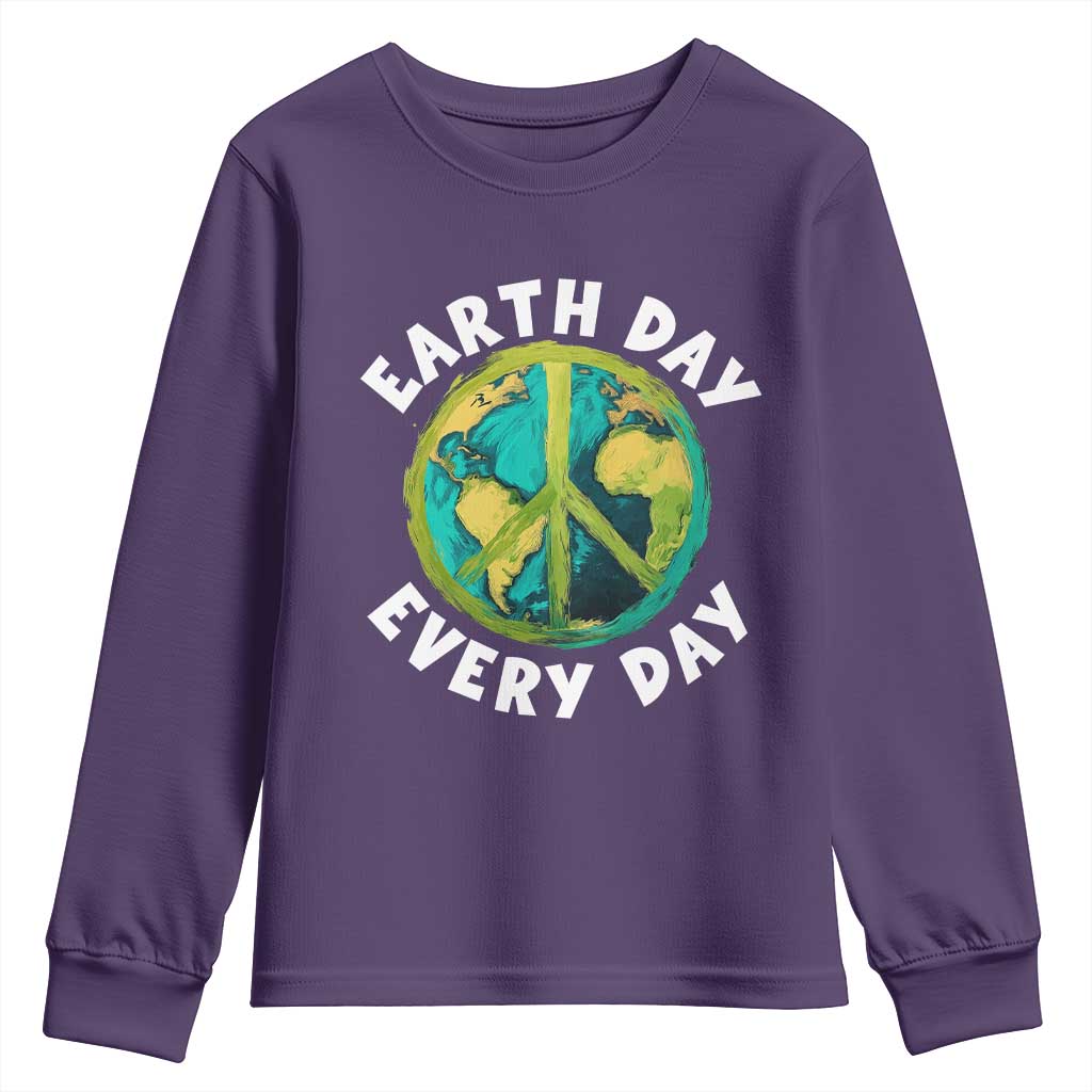Earth Day Everyday Youth Sweatshirt Peace Sign Nature Lover