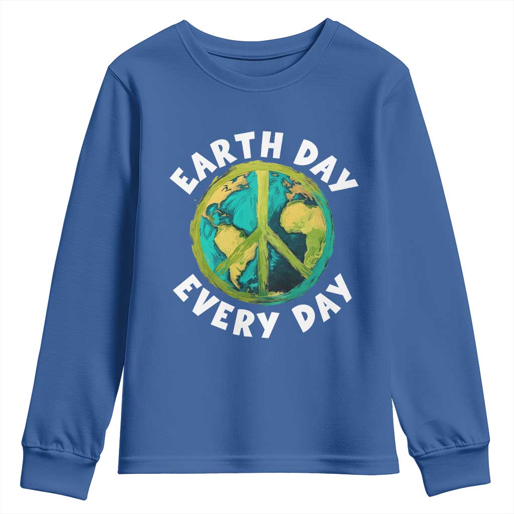 Earth Day Everyday Youth Sweatshirt Peace Sign Nature Lover