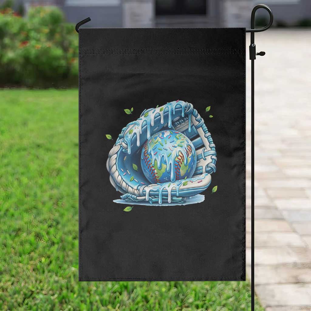Earth Day Garden Flag Funny Baseball Ice Cream Drip Glove Eco Friendly