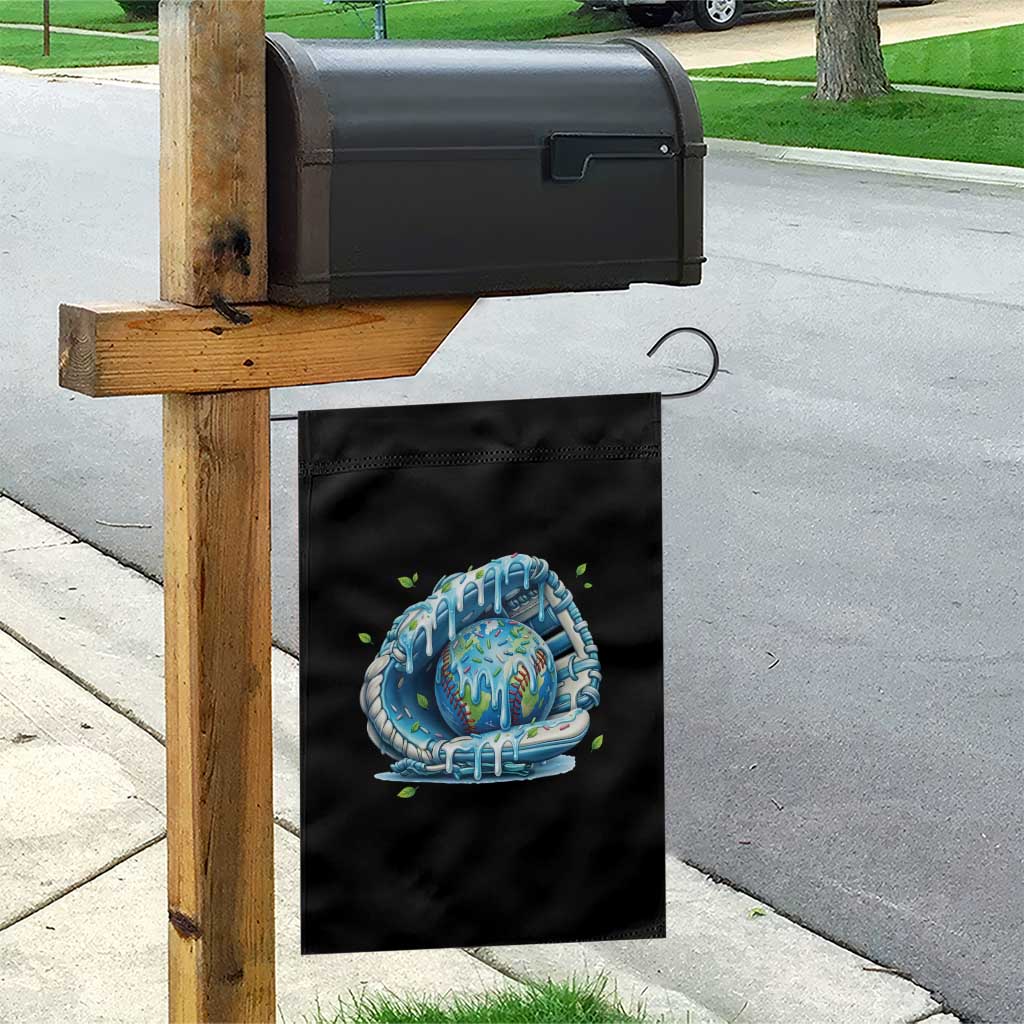 Earth Day Garden Flag Funny Baseball Ice Cream Drip Glove Eco Friendly