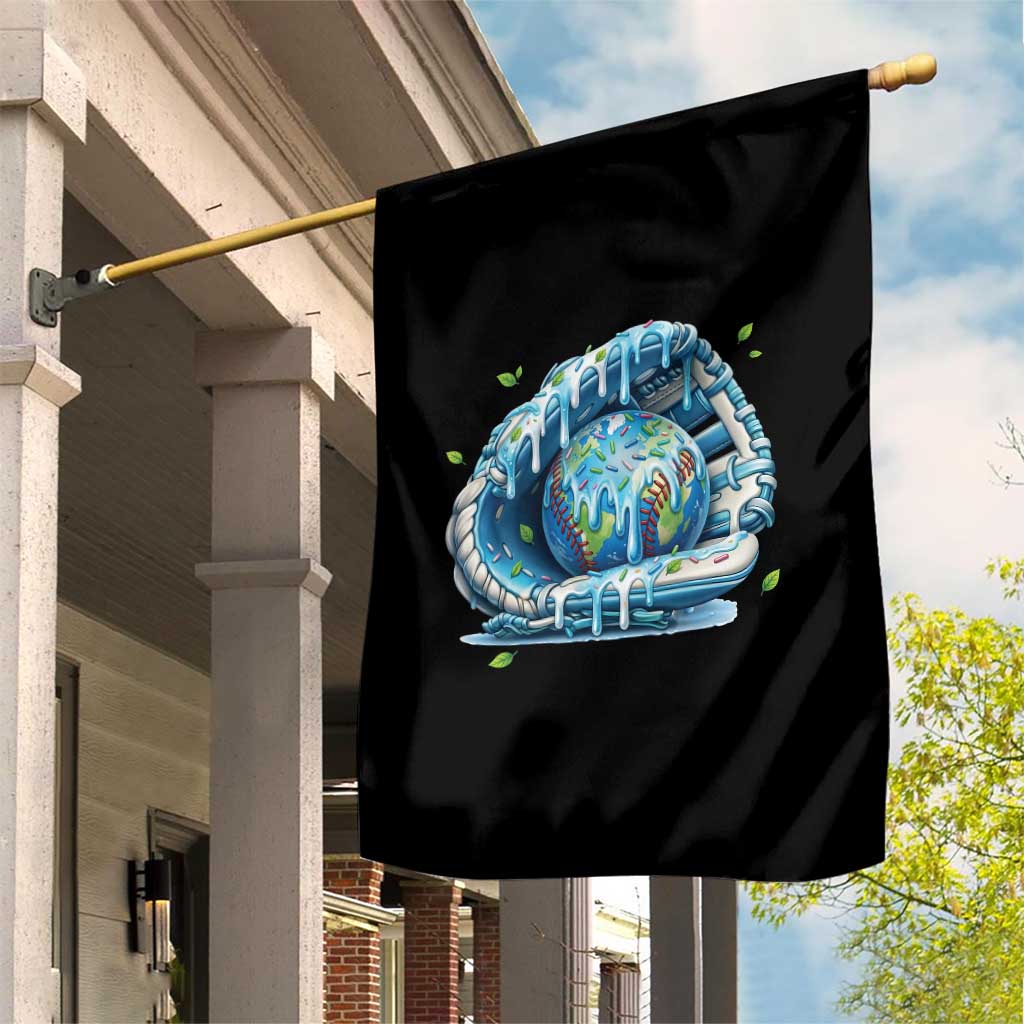 Earth Day Garden Flag Funny Baseball Ice Cream Drip Glove Eco Friendly