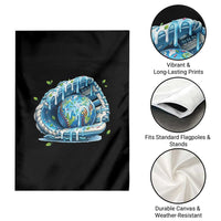 Earth Day Garden Flag Funny Baseball Ice Cream Drip Glove Eco Friendly