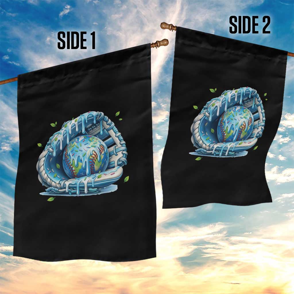 Earth Day Garden Flag Funny Baseball Ice Cream Drip Glove Eco Friendly
