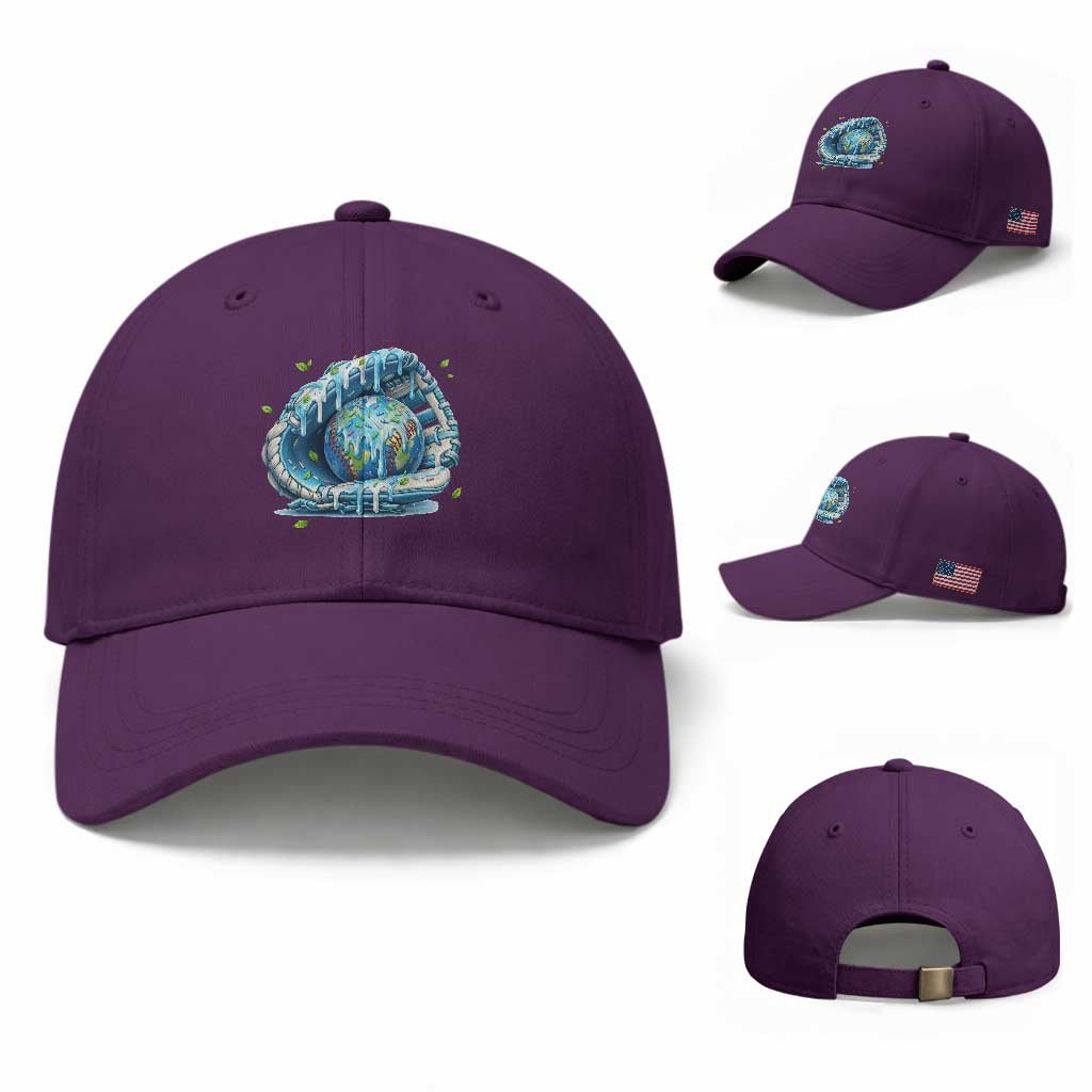 Earth Day Baseball Cap Funny Baseball Ice Cream Drip Glove Eco Friendly