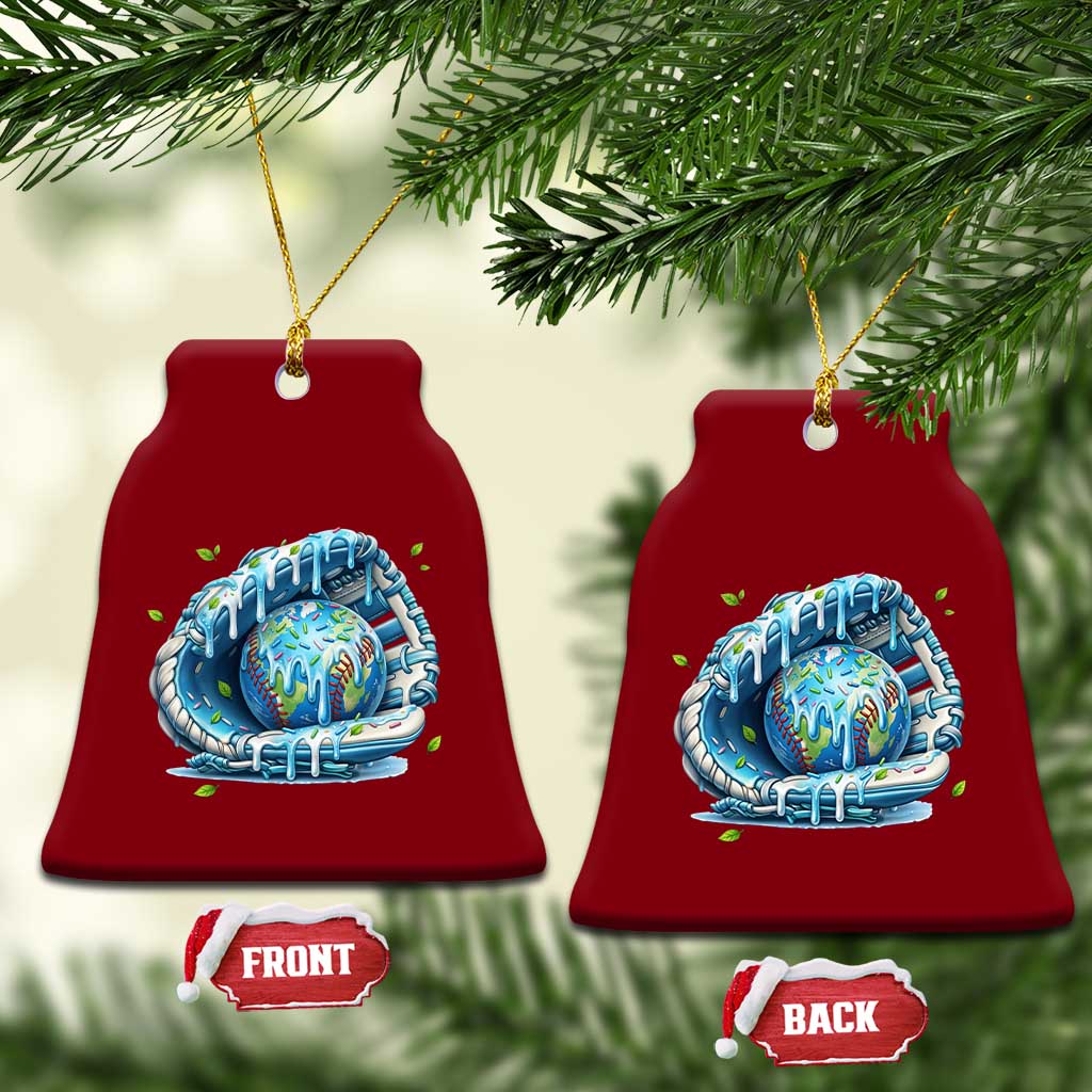 Earth Day Ceramic Ornament Funny Baseball Ice Cream Drip Glove Eco Friendly