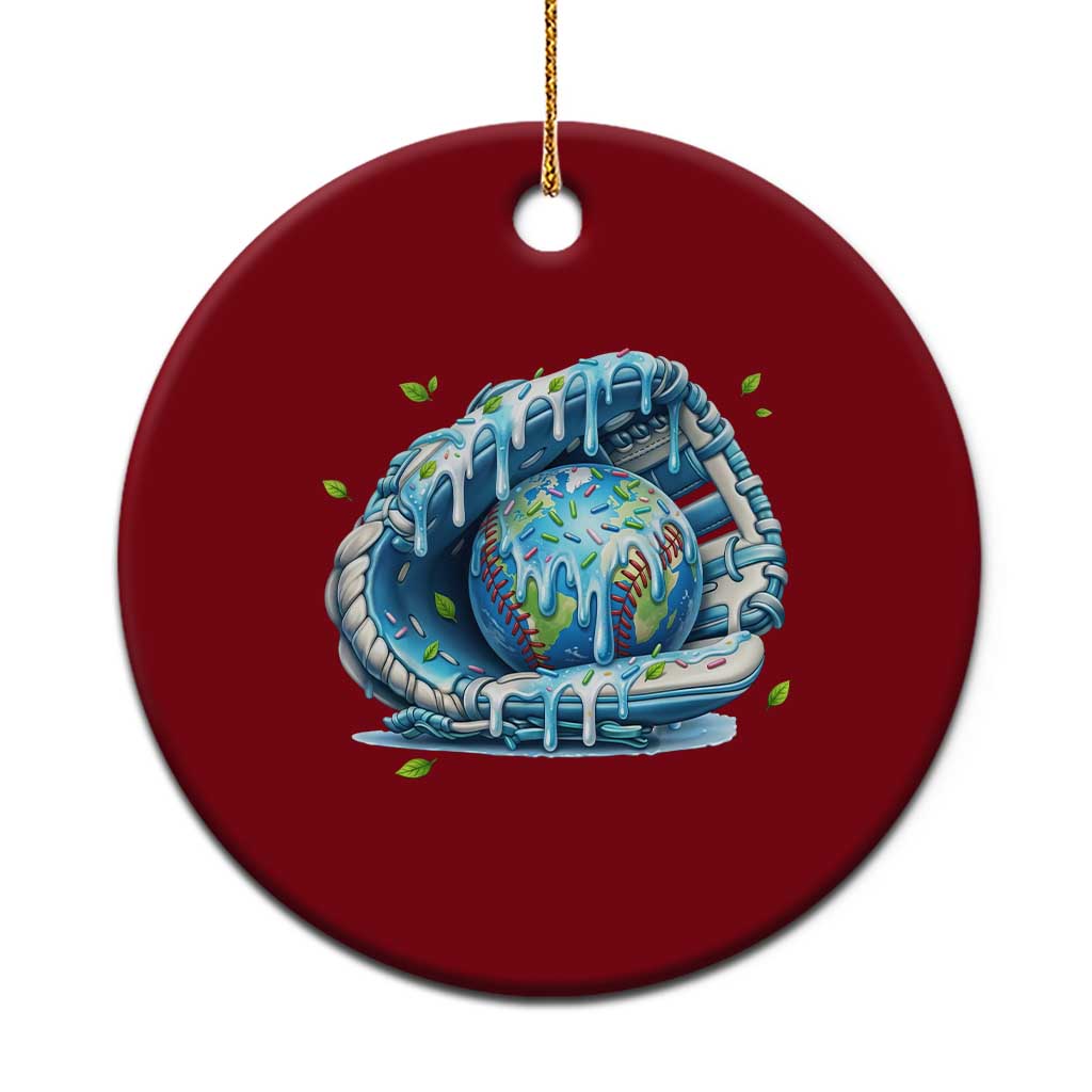 Earth Day Ceramic Ornament Funny Baseball Ice Cream Drip Glove Eco Friendly
