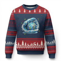 Earth Day Ugly Christmas Sweater Funny Baseball Ice Cream Drip Glove Eco Friendly