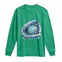 Earth Day Long Sleeve Shirt Funny Baseball Ice Cream Drip Glove Eco Friendly