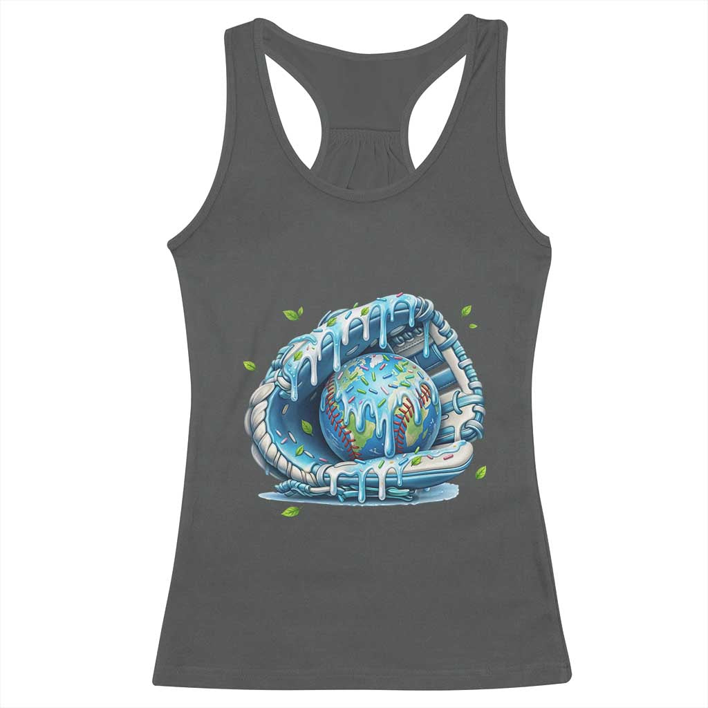 Earth Day Racerback Tank Top Funny Baseball Ice Cream Drip Glove Eco Friendly