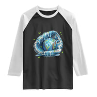 Earth Day Raglan Shirt Funny Baseball Ice Cream Drip Glove Eco Friendly