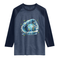 Earth Day Raglan Shirt Funny Baseball Ice Cream Drip Glove Eco Friendly