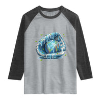 Earth Day Raglan Shirt Funny Baseball Ice Cream Drip Glove Eco Friendly