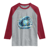 Earth Day Raglan Shirt Funny Baseball Ice Cream Drip Glove Eco Friendly