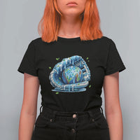 Earth Day T Shirt For Women Funny Baseball Ice Cream Drip Glove Eco Friendly