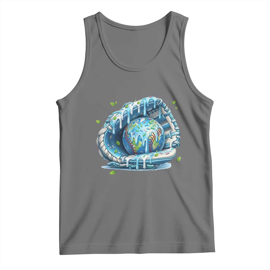 Earth Day Tank Top Funny Baseball Ice Cream Drip Glove Eco Friendly