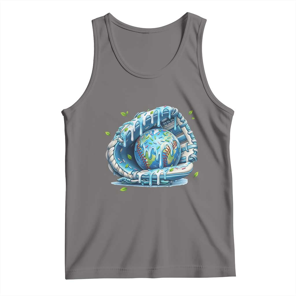 Earth Day Tank Top Funny Baseball Ice Cream Drip Glove Eco Friendly
