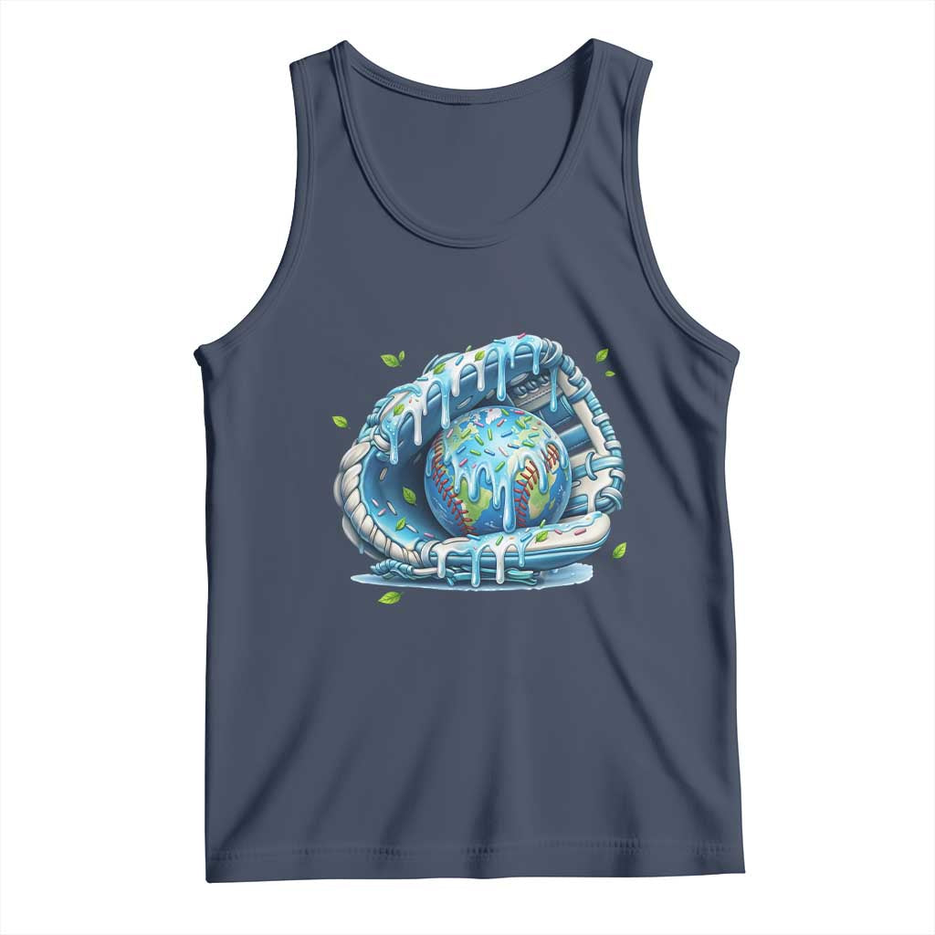 Earth Day Tank Top Funny Baseball Ice Cream Drip Glove Eco Friendly