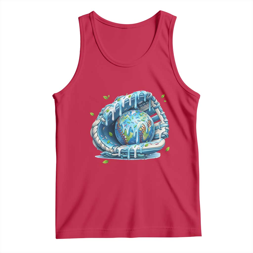 Earth Day Tank Top Funny Baseball Ice Cream Drip Glove Eco Friendly