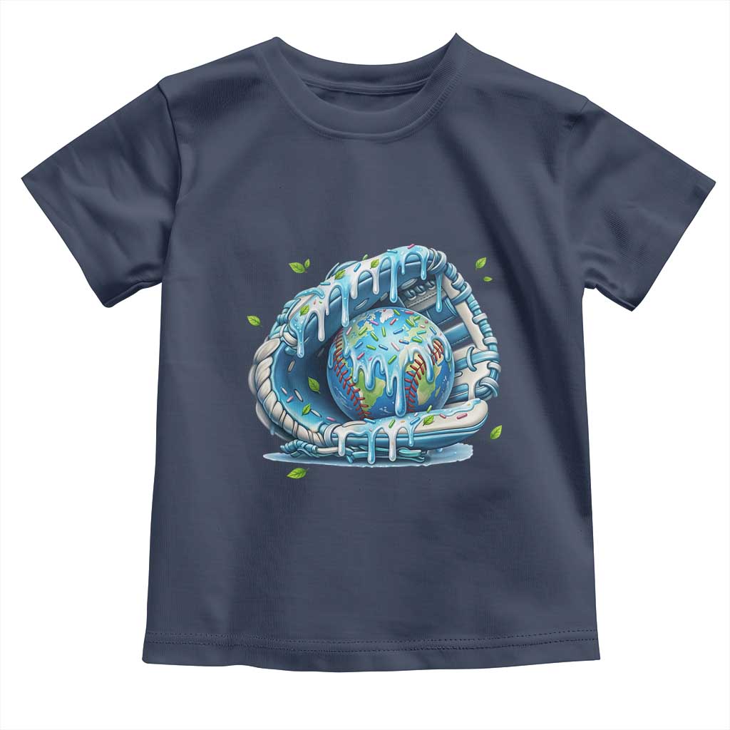 Earth Day Toddler T Shirt Funny Baseball Ice Cream Drip Glove Eco Friendly