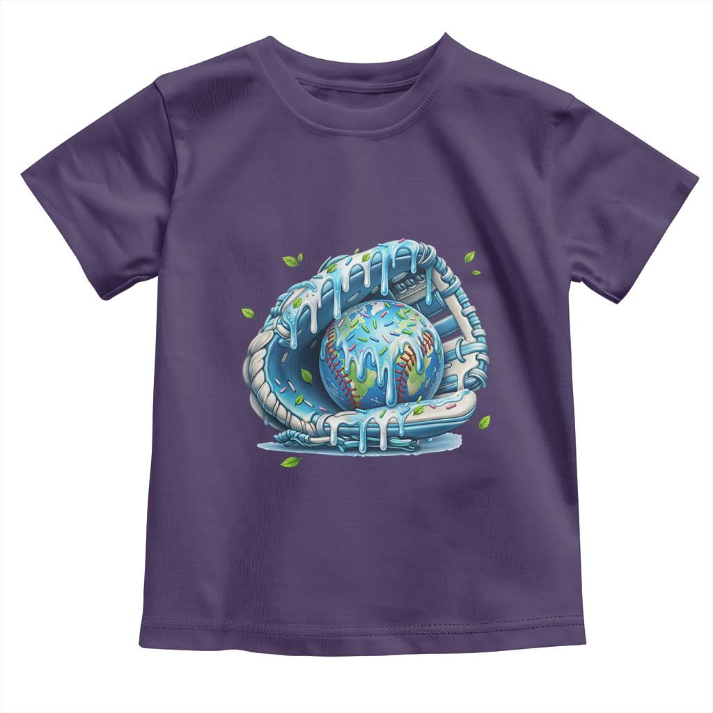 Earth Day Toddler T Shirt Funny Baseball Ice Cream Drip Glove Eco Friendly