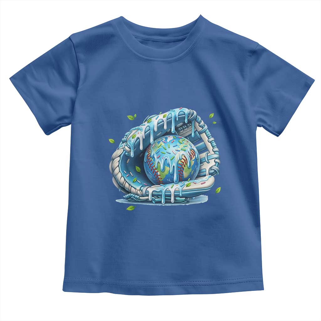 Earth Day Toddler T Shirt Funny Baseball Ice Cream Drip Glove Eco Friendly