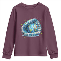 Earth Day Youth Sweatshirt Funny Baseball Ice Cream Drip Glove Eco Friendly
