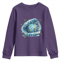 Earth Day Youth Sweatshirt Funny Baseball Ice Cream Drip Glove Eco Friendly