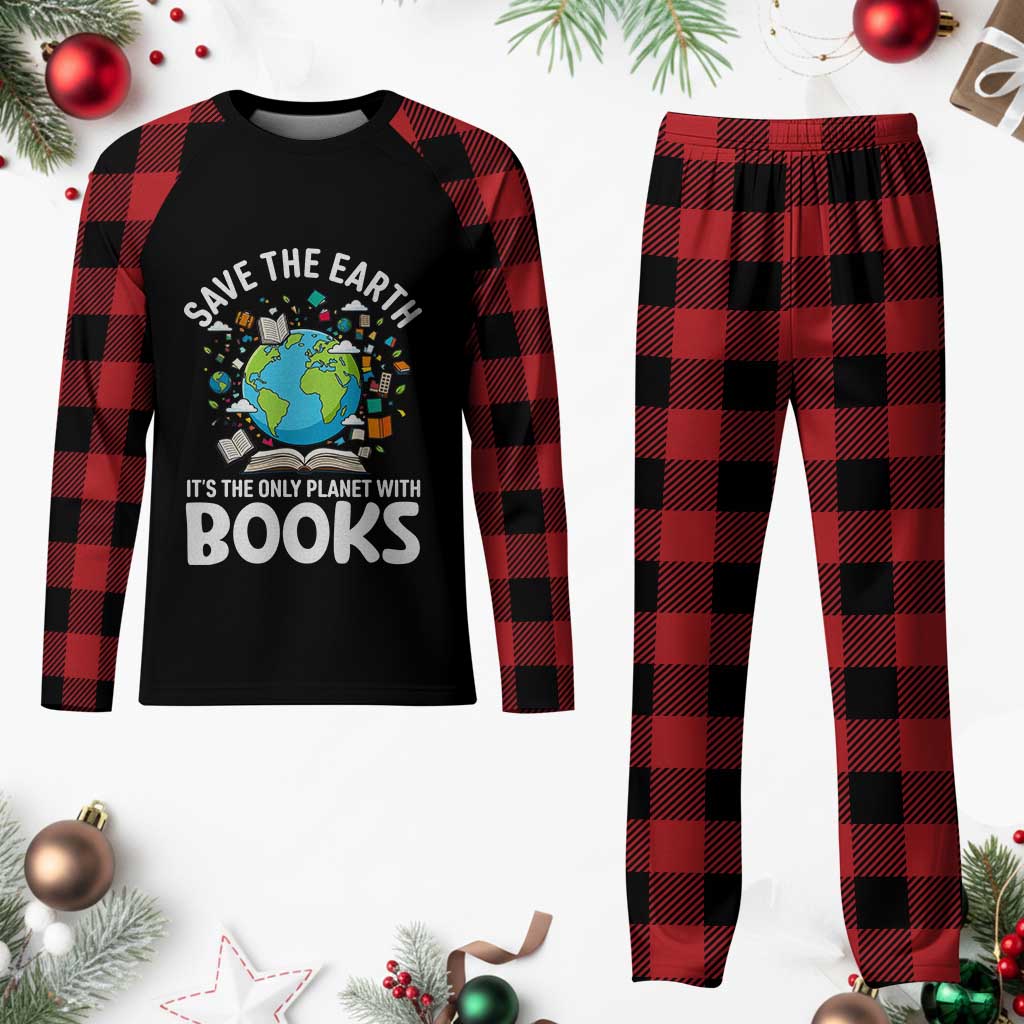 Save the Earth Plaid Pajama Set It's the Only Planet with Books