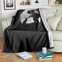 Bigfoot Boop Cat Moon Throw Blanket Funny Sasquatch Meme 4th of July