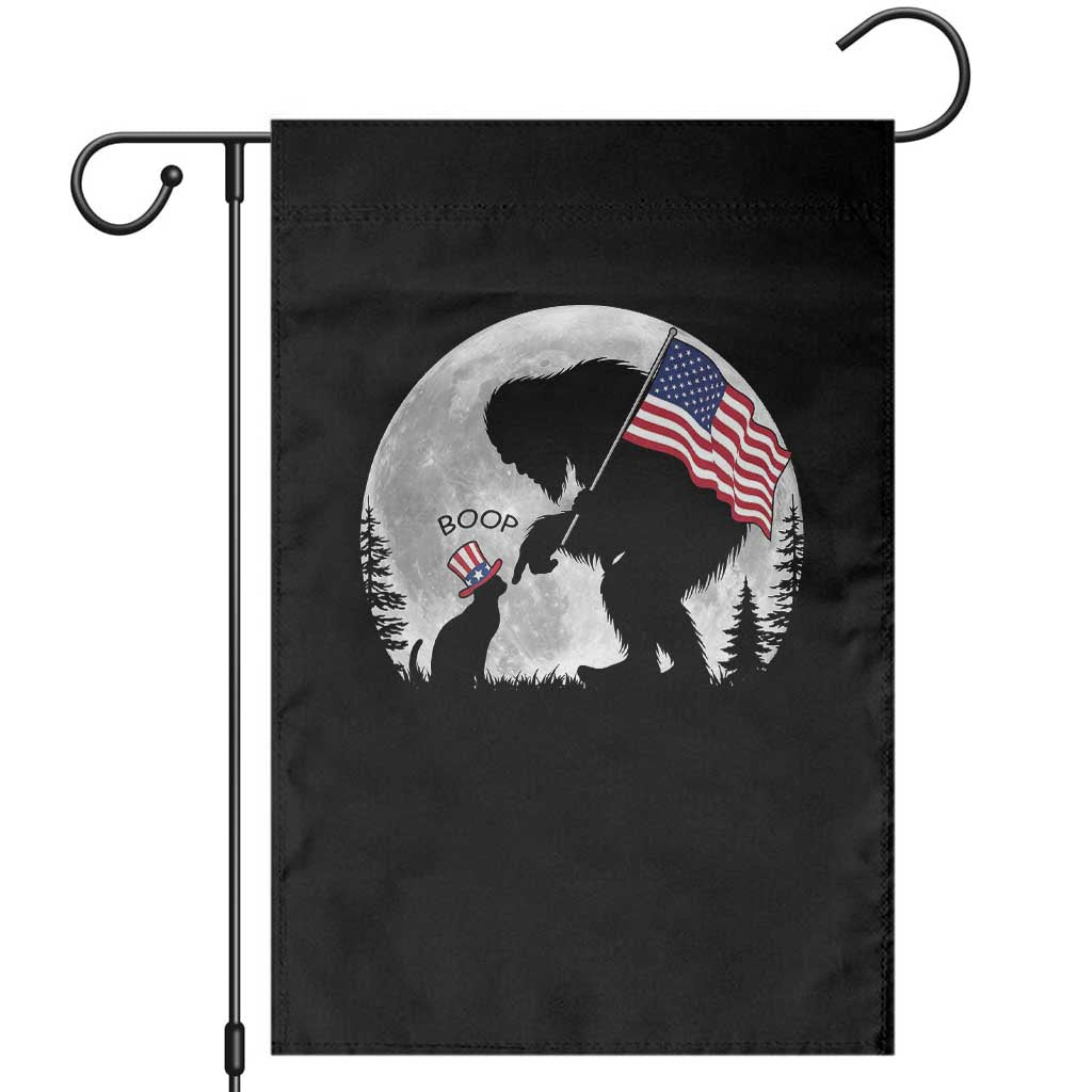 Bigfoot Boop Cat Moon Garden Flag Funny Sasquatch Meme 4th of July