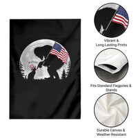 Bigfoot Boop Cat Moon Garden Flag Funny Sasquatch Meme 4th of July