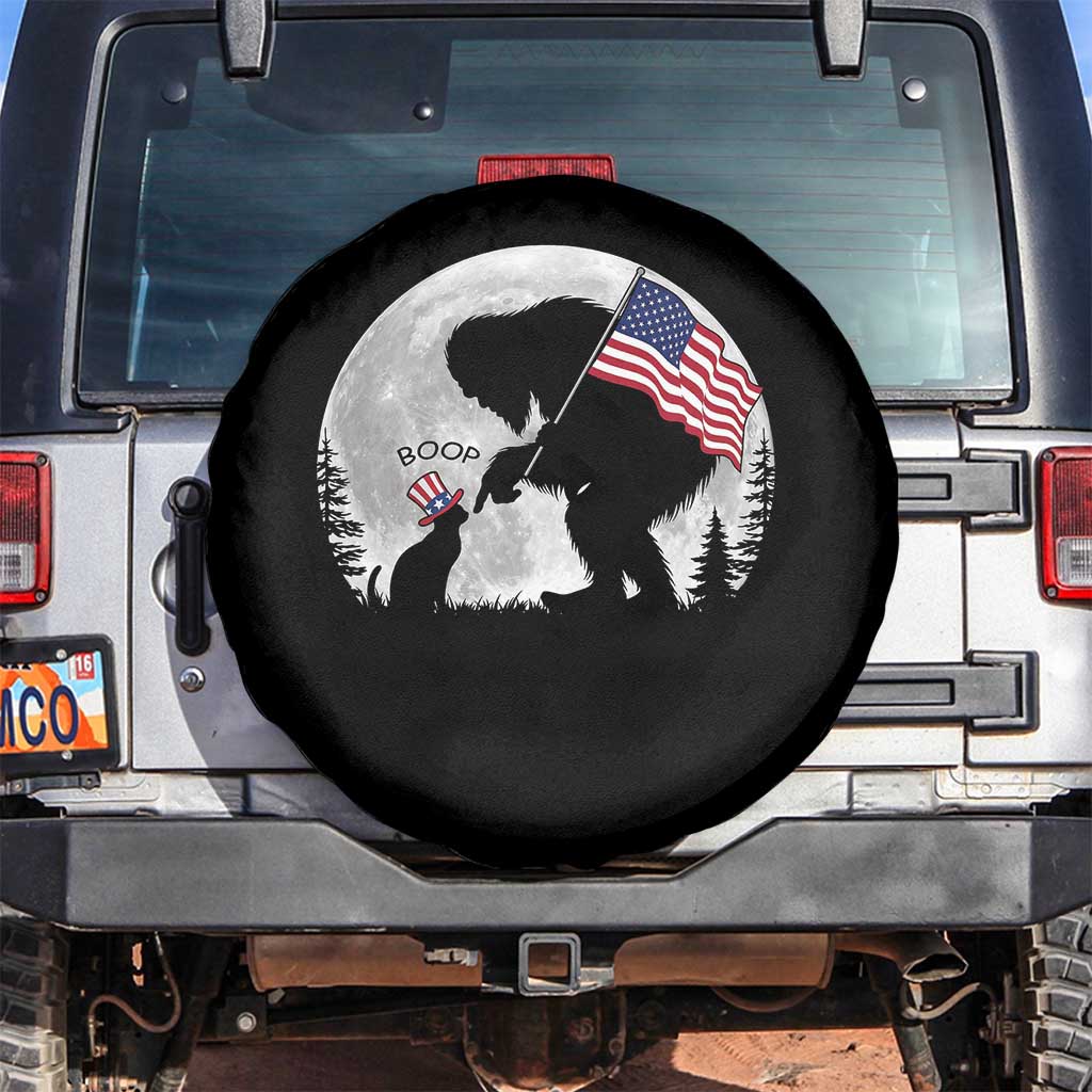 Bigfoot Boop Cat Moon Spare Tire Cover Funny Sasquatch Meme 4th of July