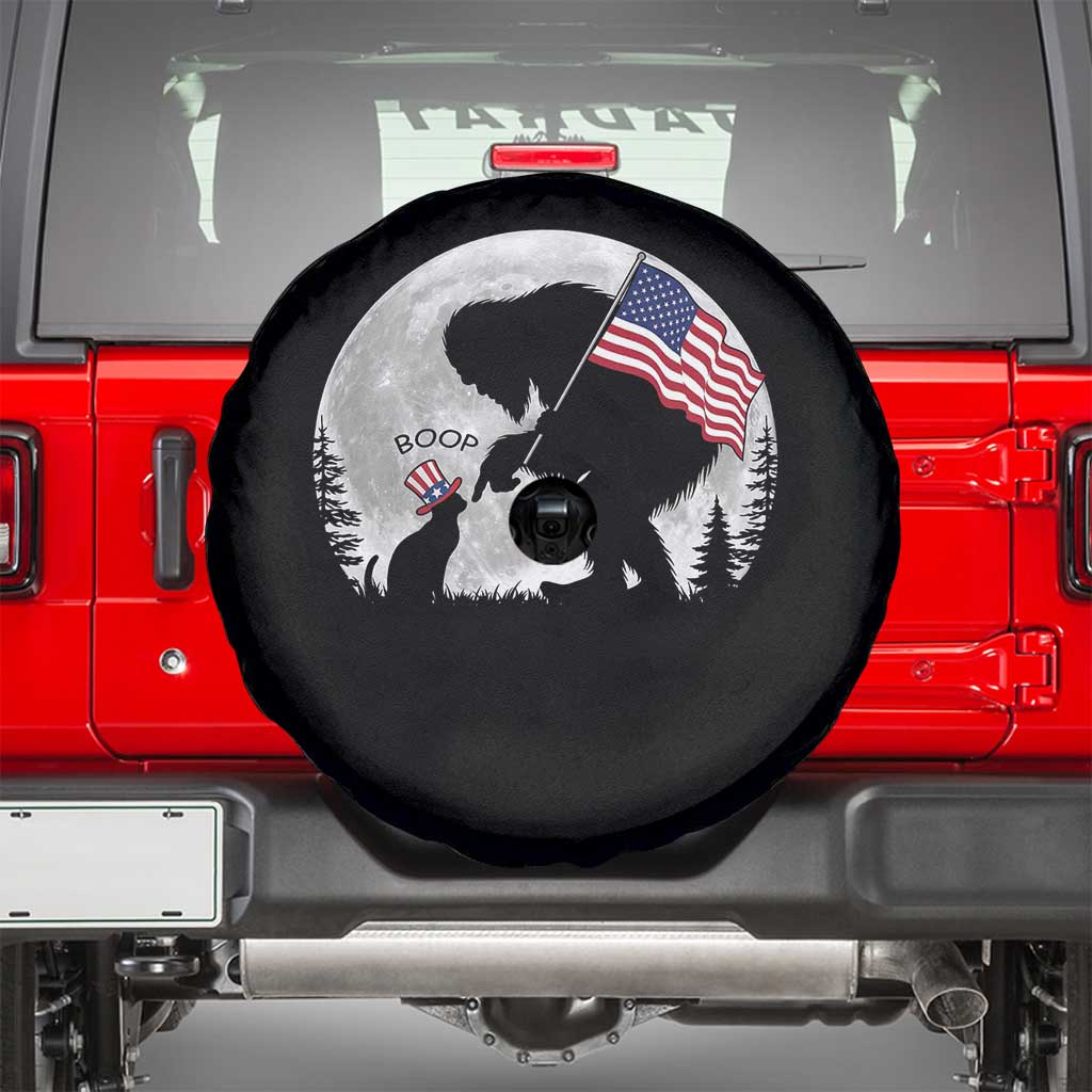 Bigfoot Boop Cat Moon Spare Tire Cover Funny Sasquatch Meme 4th of July