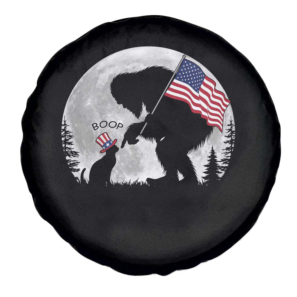 Bigfoot Boop Cat Moon Spare Tire Cover Funny Sasquatch Meme 4th of July