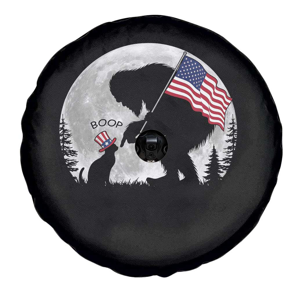 Bigfoot Boop Cat Moon Spare Tire Cover Funny Sasquatch Meme 4th of July