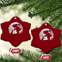 Bigfoot Boop Cat Moon Ceramic Ornament Funny Sasquatch Meme 4th of July