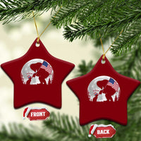 Bigfoot Boop Cat Moon Ceramic Ornament Funny Sasquatch Meme 4th of July
