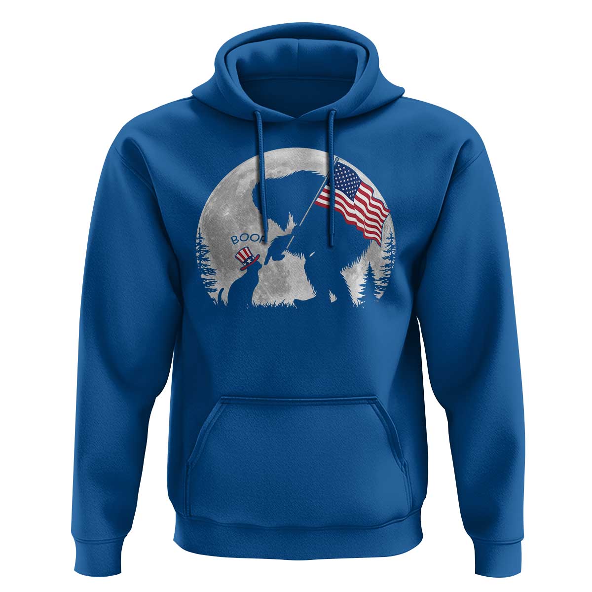 Bigfoot Boop Cat Moon Hoodie Funny Sasquatch Meme 4th of July