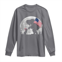 Bigfoot Boop Cat Moon Long Sleeve Shirt Funny Sasquatch Meme 4th of July