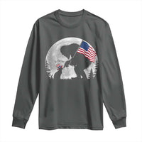 Bigfoot Boop Cat Moon Long Sleeve Shirt Funny Sasquatch Meme 4th of July