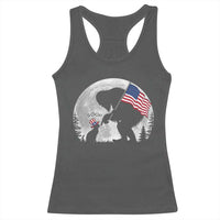 Bigfoot Boop Cat Moon Racerback Tank Top Funny Sasquatch Meme 4th of July