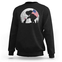 Bigfoot Boop Cat Moon Sweatshirt Funny Sasquatch Meme 4th of July