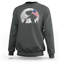 Bigfoot Boop Cat Moon Sweatshirt Funny Sasquatch Meme 4th of July