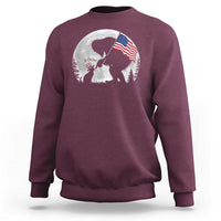 Bigfoot Boop Cat Moon Sweatshirt Funny Sasquatch Meme 4th of July