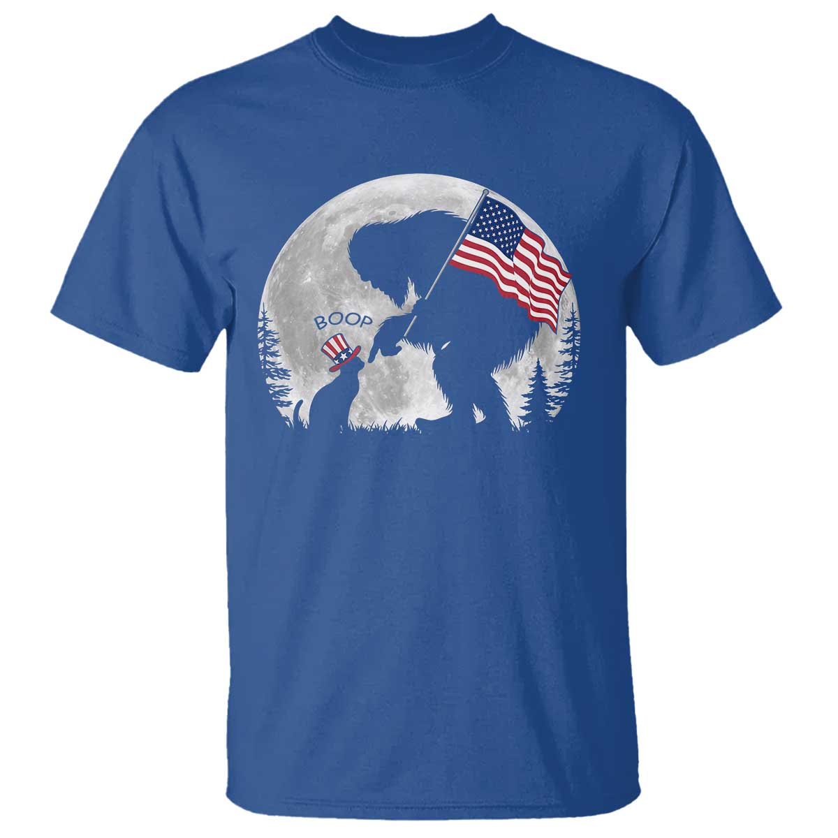 Bigfoot Boop Cat Moon T Shirt Funny Sasquatch Meme 4th of July