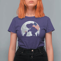 Bigfoot Boop Cat Moon T Shirt For Women Funny Sasquatch Meme 4th of July