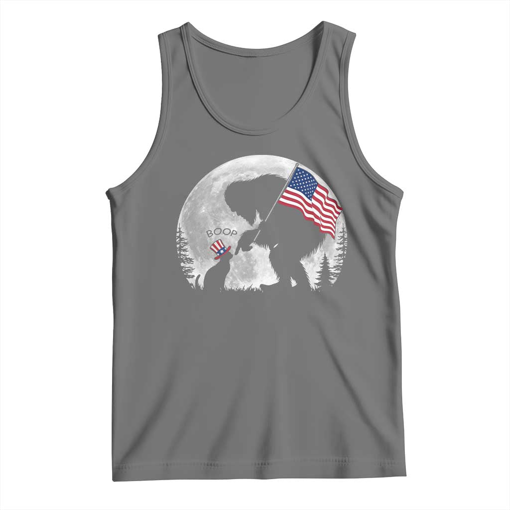 Bigfoot Boop Cat Moon Tank Top Funny Sasquatch Meme 4th of July