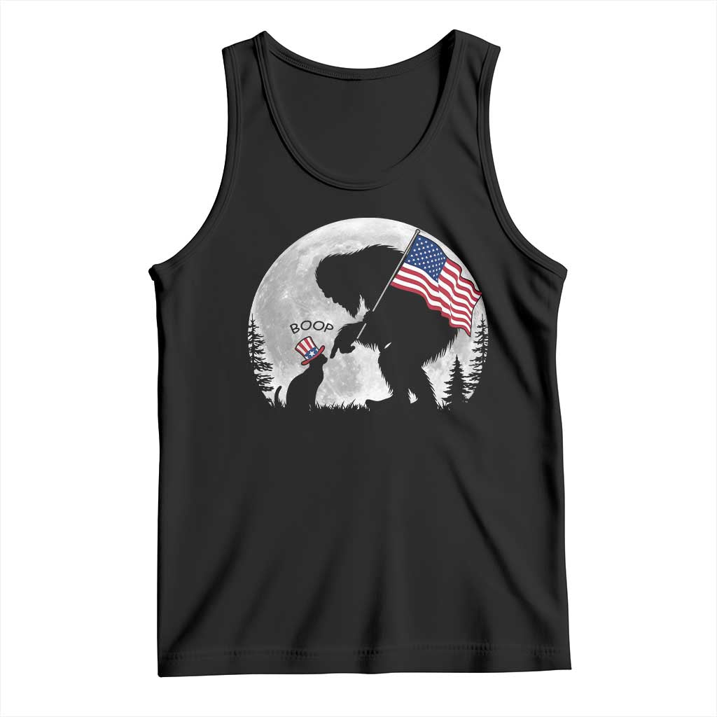Bigfoot Boop Cat Moon Tank Top Funny Sasquatch Meme 4th of July